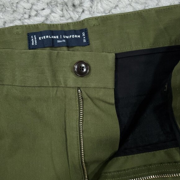 Everlane Uniform Performance Chino Slim Fit Pants Men's Size 31 x 30 Green - Picture 4 of 7